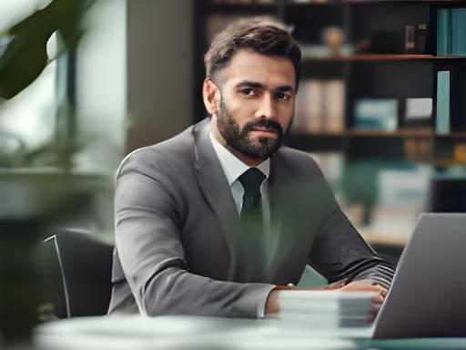 Dott. Marco Ybarra in ufficio con cartelle previdenziali, laptop e luce naturale proveniente dalla finestra